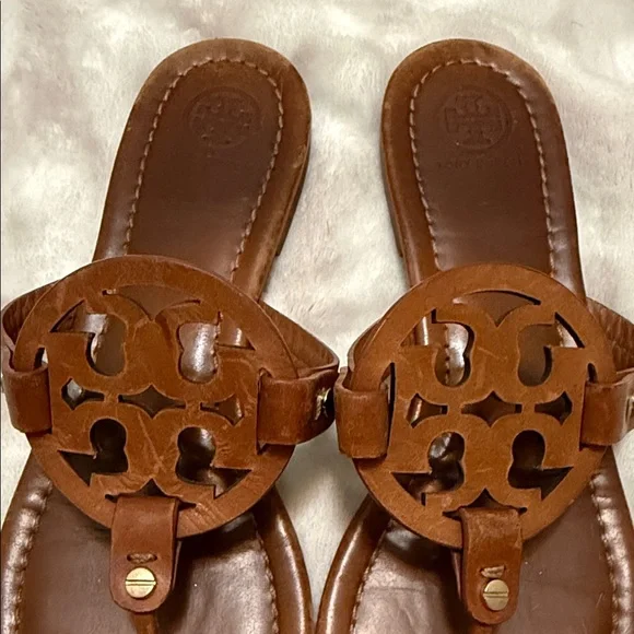Tory Burch Brown Leather Sandals - Picture 2 of 6